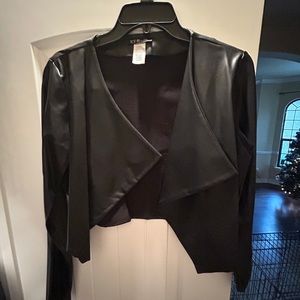 Pleather cropped jacket